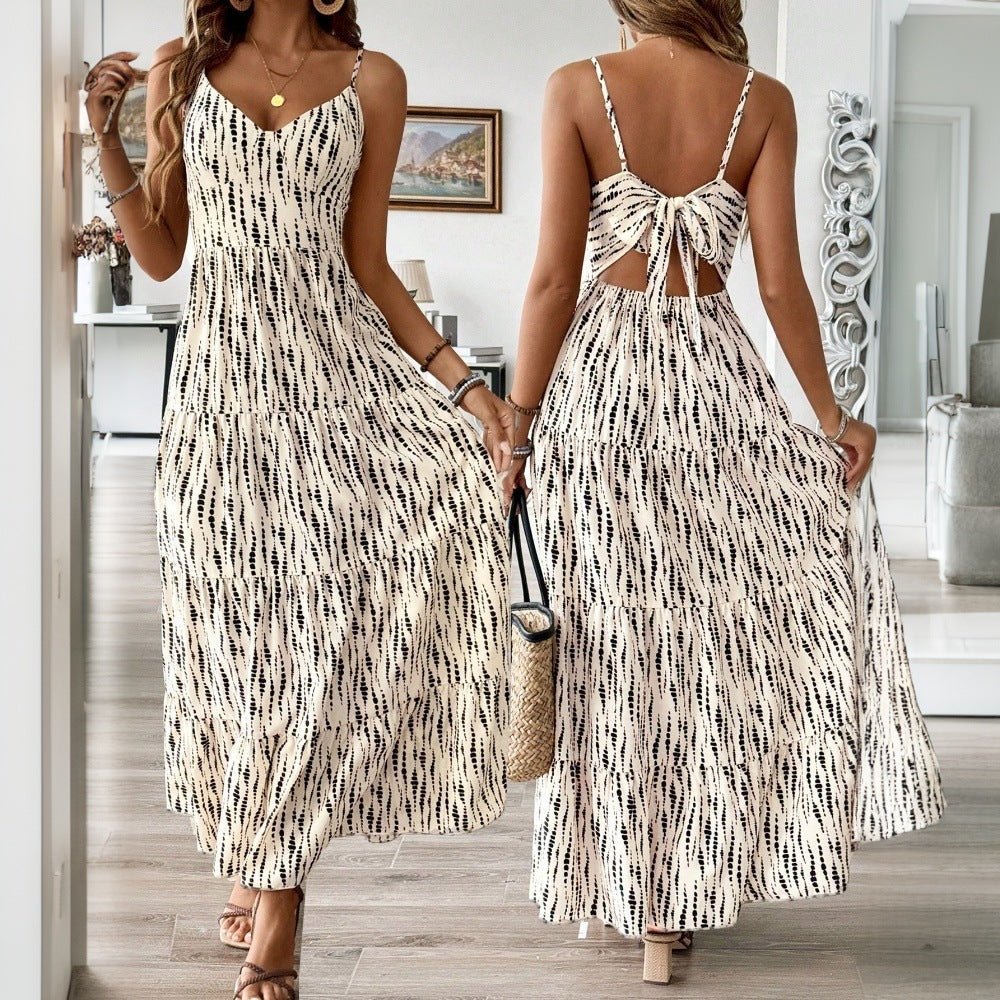 Robe caraco Cassey avec jupe longue à rayures