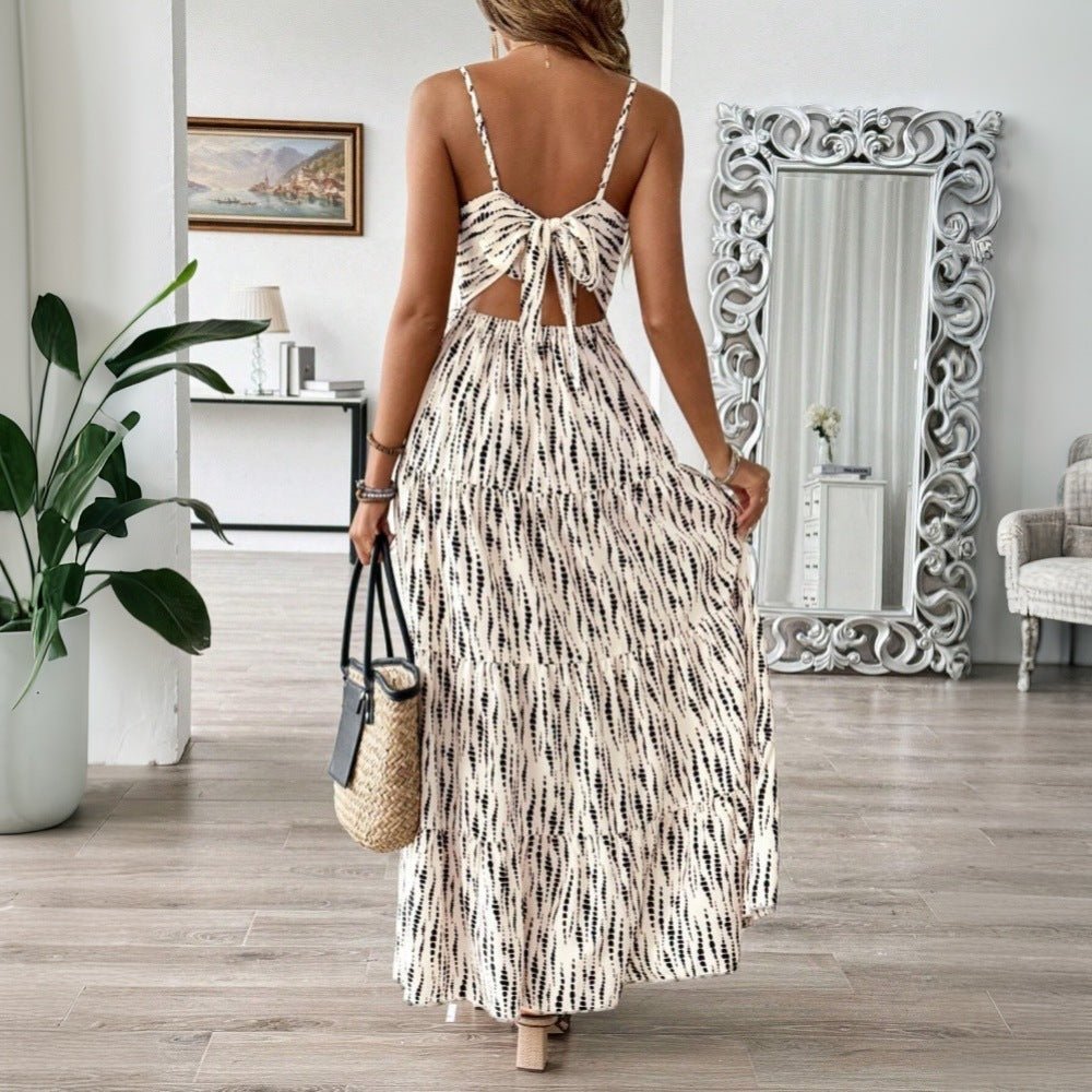 Robe caraco Cassey avec jupe longue à rayures