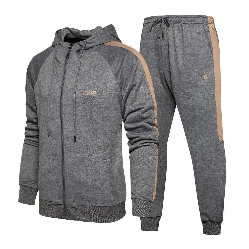 Casual Fashion Hooded Start Sweatshirt Suit Men - www.Shopthatapp.com