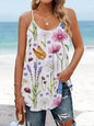 Casual Round Neck sleeveless loose summer Beach top women - www.Shopthatapp.com