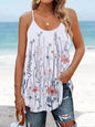 Casual Round Neck sleeveless loose summer Beach top women - www.Shopthatapp.com