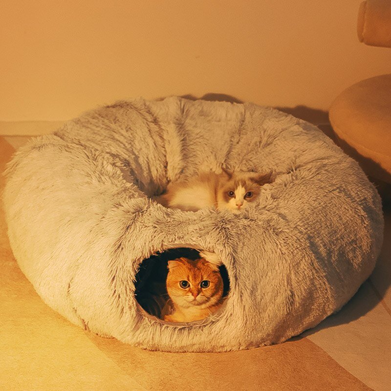 Maison de lit pour chat Donut 2 en 1
