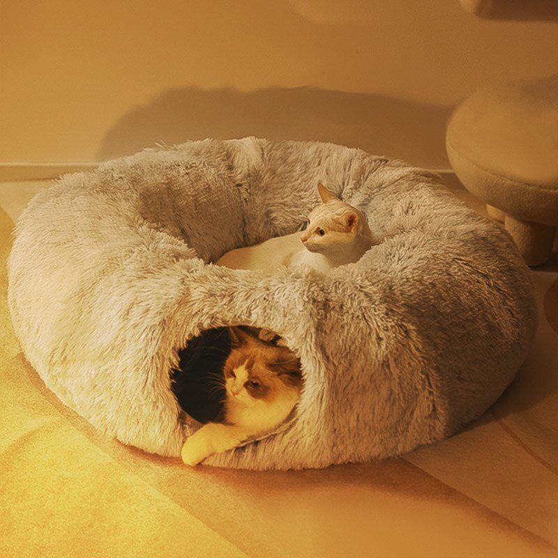 Maison de lit pour chat Donut 2 en 1