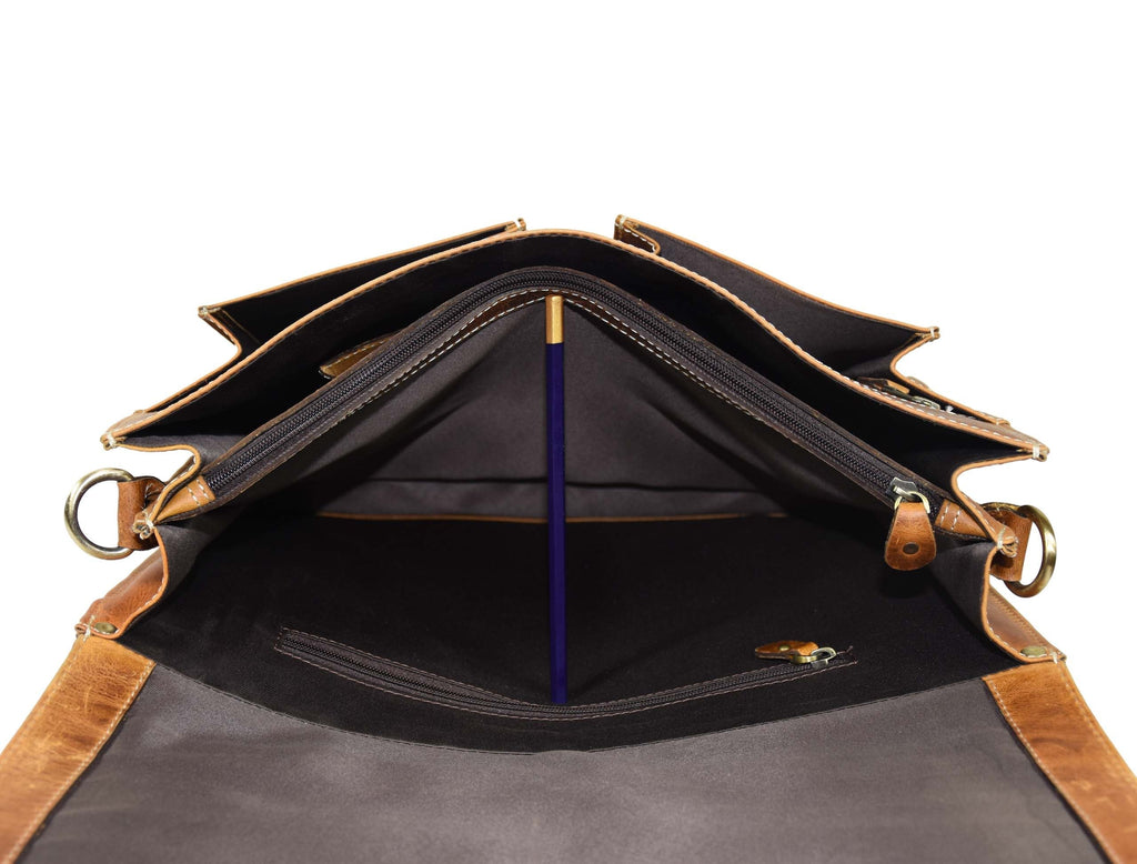 Cavendish Leather Office Bag - Caramel Brown - www.Shopthatapp.com