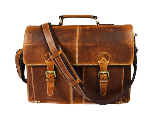 Cavendish Leather Office Bag - Caramel Brown - www.Shopthatapp.com