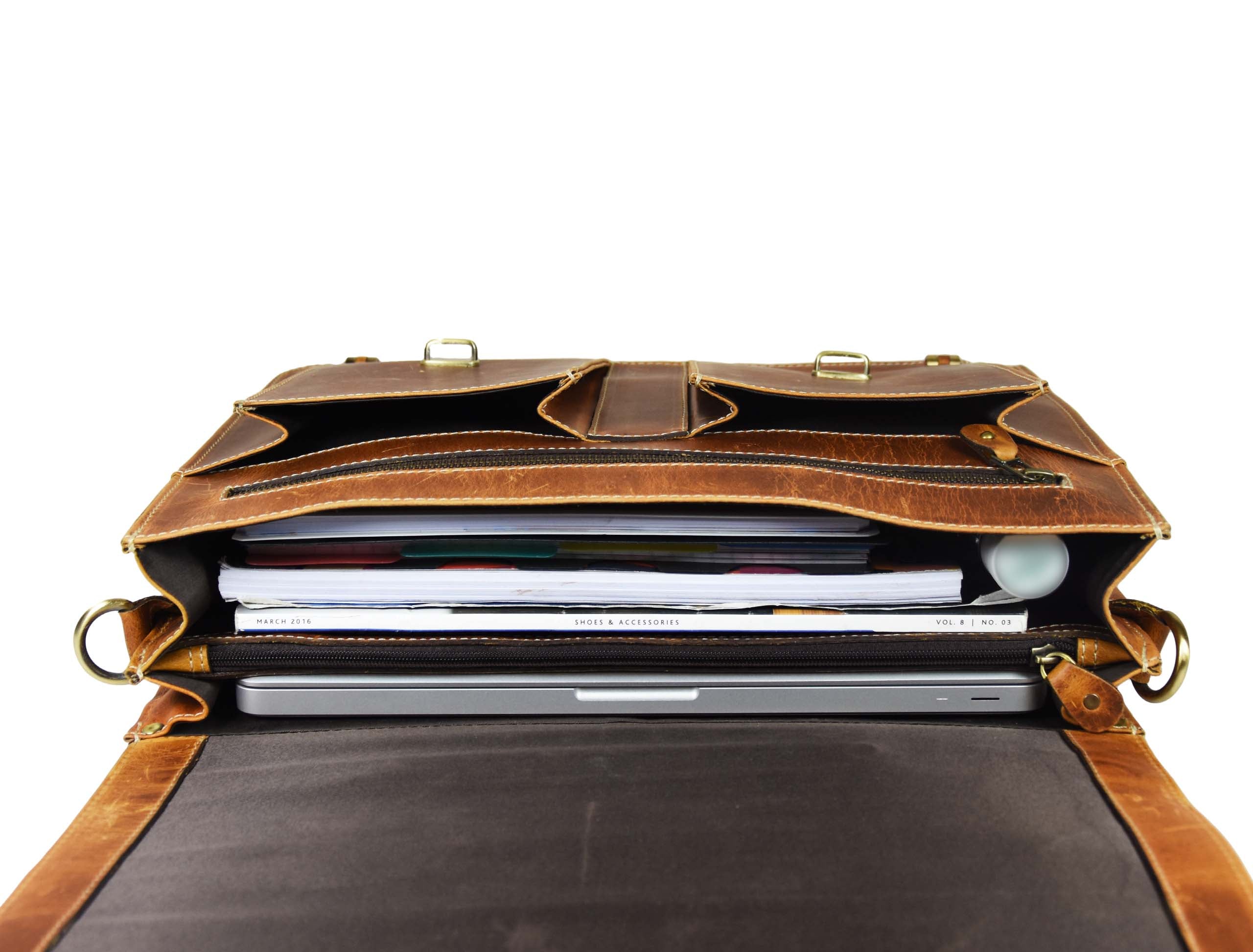 Cavendish Leather Office Bag - Caramel Brown - www.Shopthatapp.com