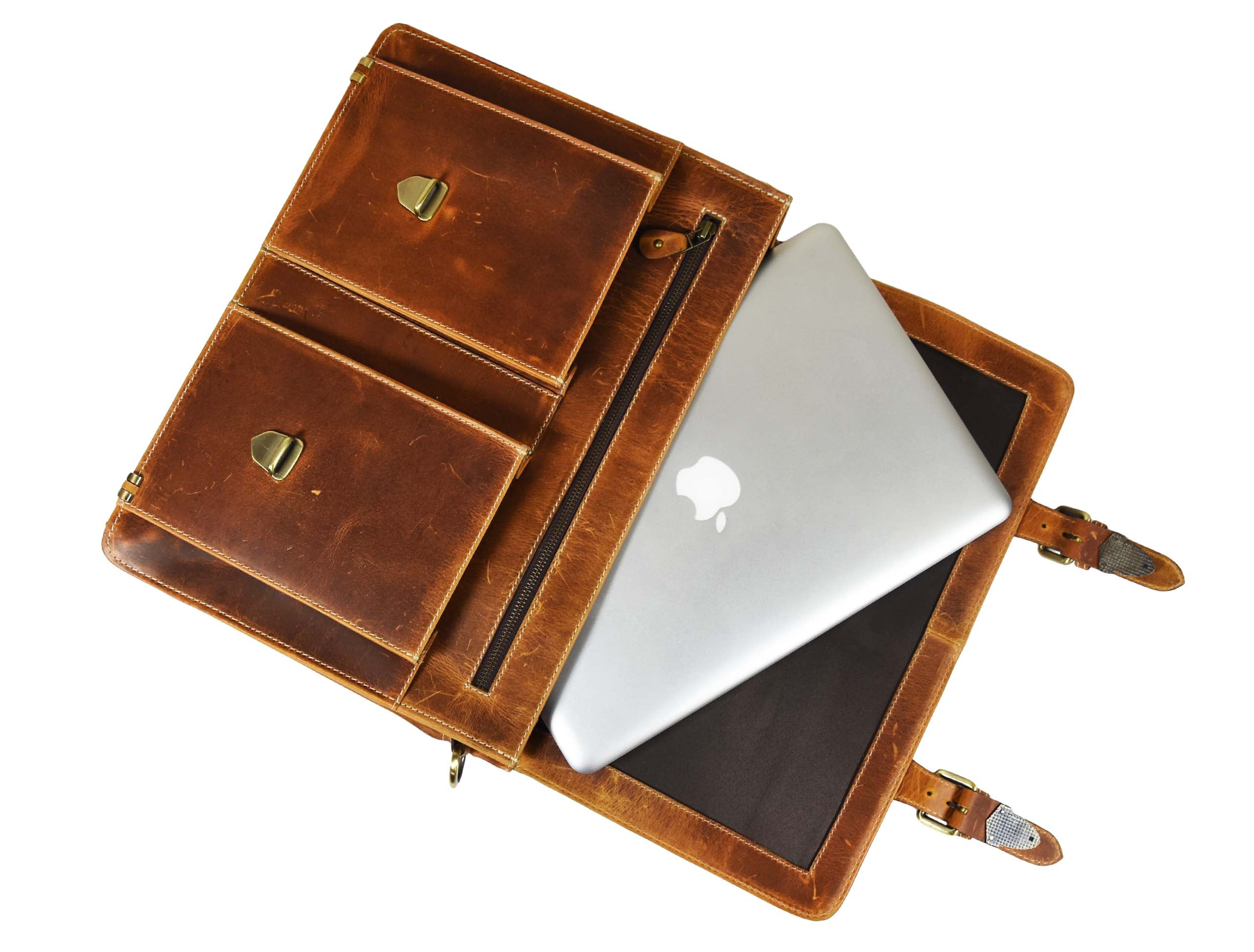 Cavendish Leather Office Bag - Caramel Brown - www.Shopthatapp.com