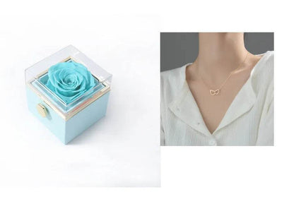 Fashion Acrylic Rotating  Valentine  Rose Jewelry gift  Box - www.Shopthatapp.com