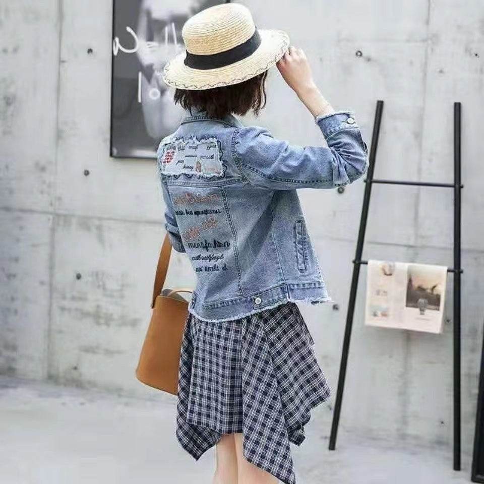Korean Version Of The Loose Student's New Trendy All-match Net Red College Style Simple Denim Jacket Women - www.Shopthatapp.com