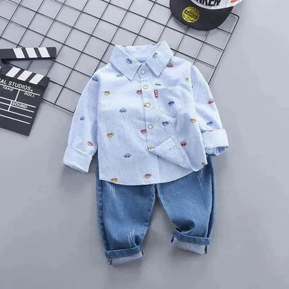 Children's Clothing Autumn Clothing Casual Long sleeve Shirt Two-piece for Boys - www.Shopthatapp.com