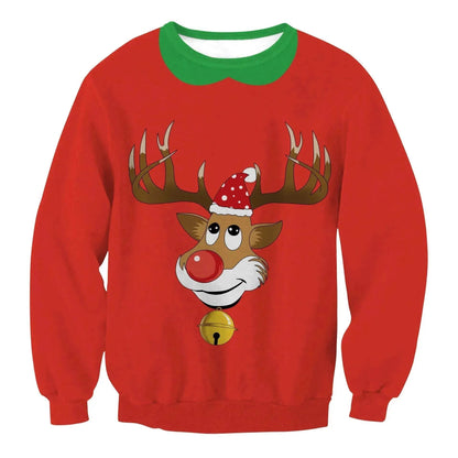 Autumn Winter Fashion Ugly Christmas Sweater Santa Elf Funny Pullover Womens Mens Print Sweaters Tops Clothing - www.Shopthatapp.com