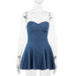 Fashion Tube Top Denim short mini Dress for Club - www.Shopthatapp.com