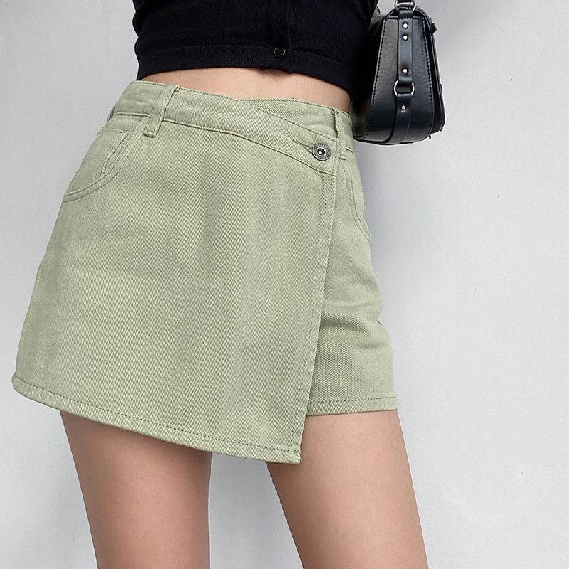 Elegant Anti-exposure Irregular Mini Denim Skirt - www.Shopthatapp.com