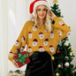 Christmas Sweater Women Cute Cartoon Santa Print Knit Sweater Winter Tops - www.Shopthatapp.com