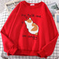 Women Chic Casual No Flattering Cat Print Crew Neck Sweatshirt - www.Shopthatapp.com