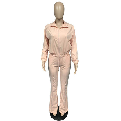 Women 2pcs Long sleeve Wide leg Pant set - www.Shopthatapp.com