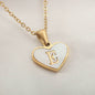 26 Letter Heart-shaped Necklace White Shell Love Clavicle Chain Fashion Personalized Necklace For Women Jewelry Valentine's Day - www.Shopthatapp.com