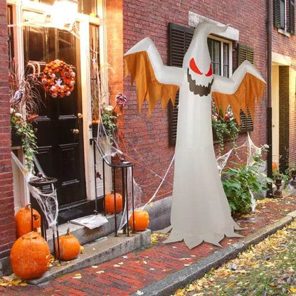 12ft 4pcs LED Lights Giant Scary Ghost Flames And Flashing Red Eyes Inflatable Halloween Decoration - www.Shopthatapp.com