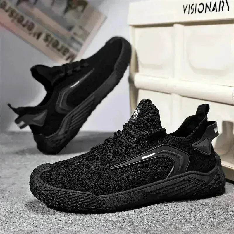 Breathable Flying Mesh Sports Shoes Casual Lightweight Lace-up Sneakers For Men - www.Shopthatapp.com