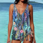 Bikini Beach Print Suspender Swimsuit Suit - www.Shopthatapp.com