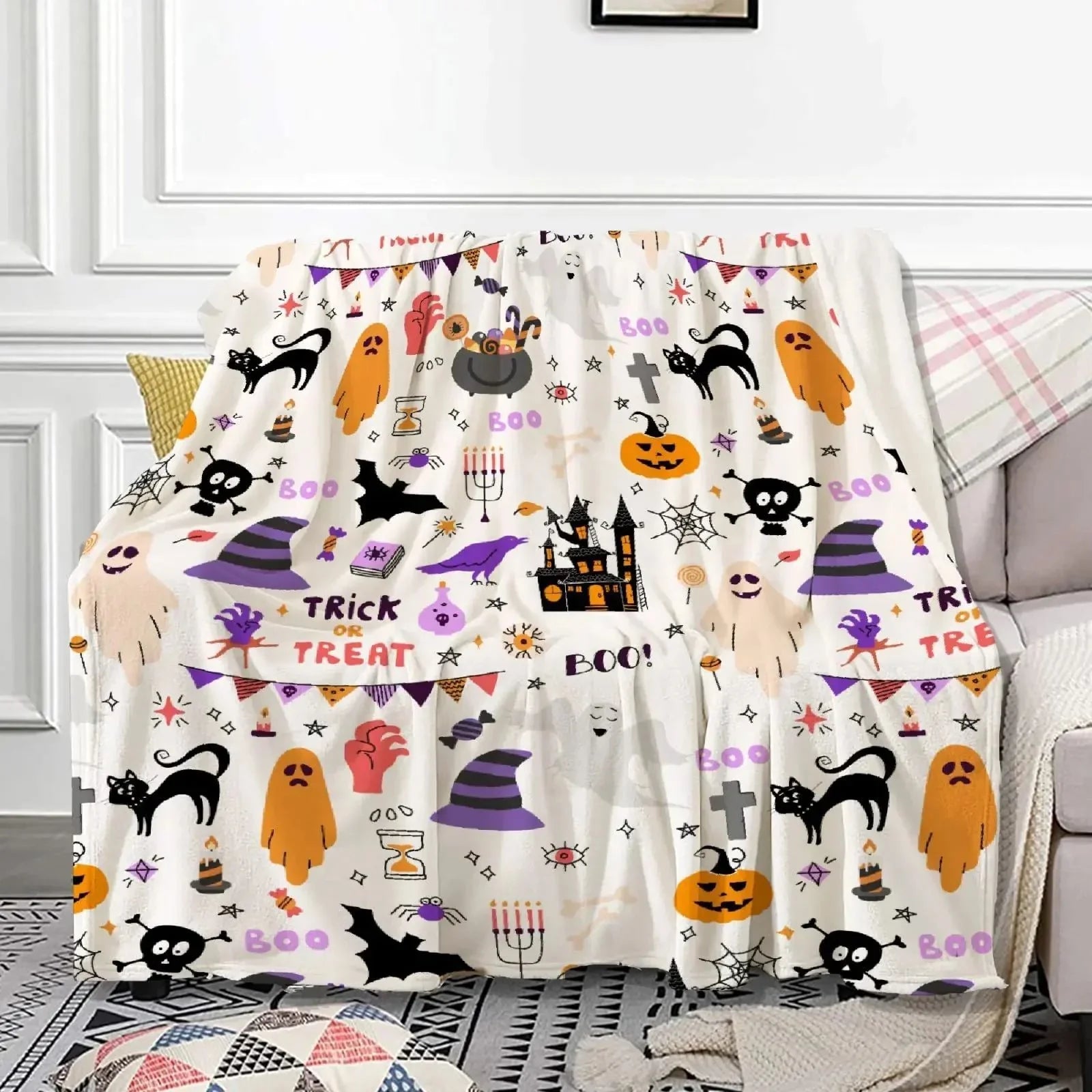Halloween Witch Blanket Flannel Blanket - www.Shopthatapp.com