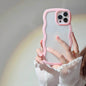 Wave Border Mobile Phone Case Solid Color Simple Candy Color - www.Shopthatapp.com