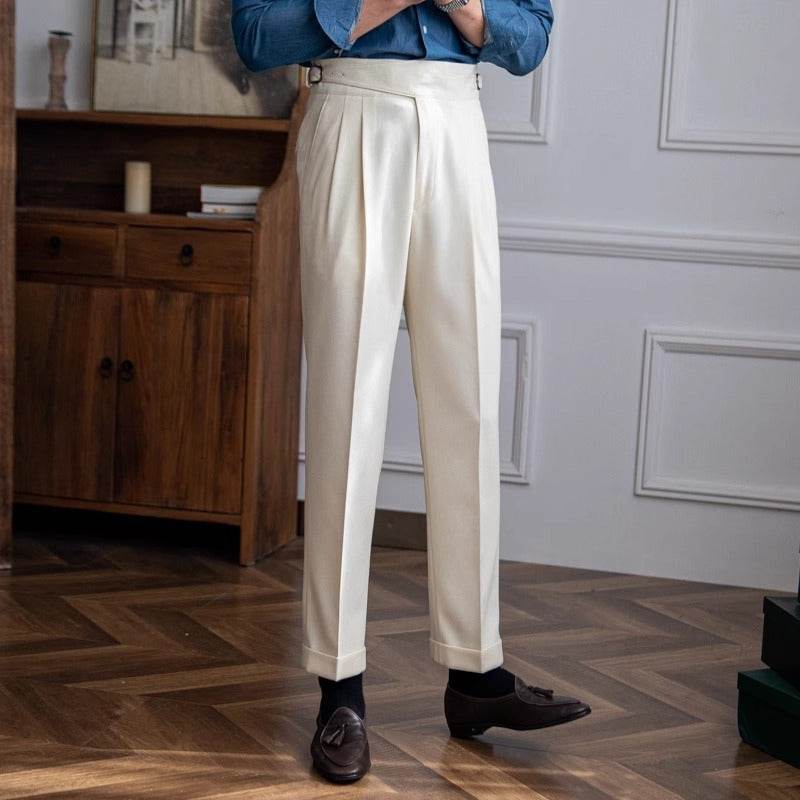 High Waist Straight leg British Business Office Work trouser for men - www.Shopthatapp.com