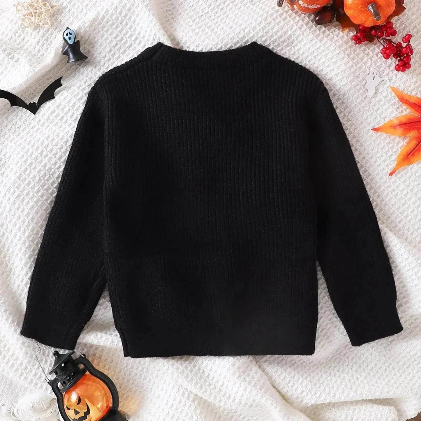 Unisex Cartoon Ghost Embroidered Long-sleeved Sweater Pullover for Boys and girls - www.Shopthatapp.com