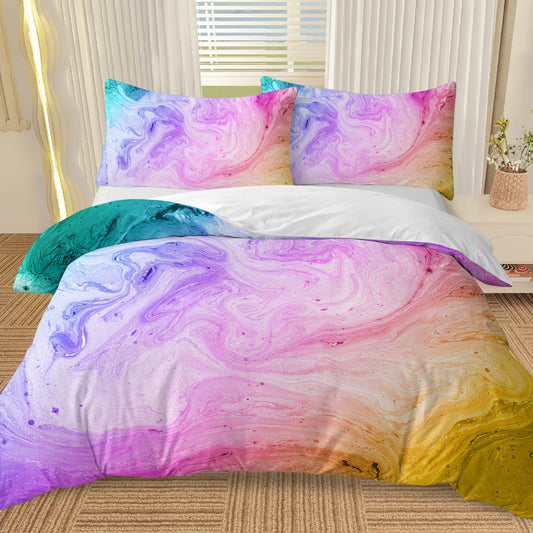 Girly Duvet Cover Rainbow Glitter Ombre Bedding Sets 3 Pcs Chic  Purple Blue Green Pastel Bed Spreads Sparkle Quilt Cover Set With 2 Pillow Shams - www.Shopthatapp.com