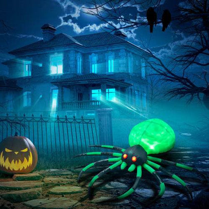 HOMCOM 6 Halloween Inflatable Outdoor Decoration Spider, Blow Up LED Yard Decor For Garden, Lawn, Party, Holiday, Waterproof - www.Shopthatapp.com