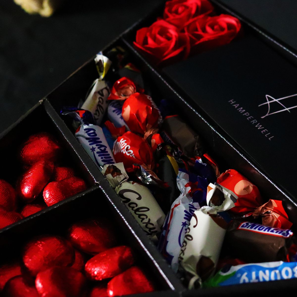 Celebrations Signature Chocolate Bouquet With Red Roses-Food and beverage-www.Shopthatapp.com-HamperWell