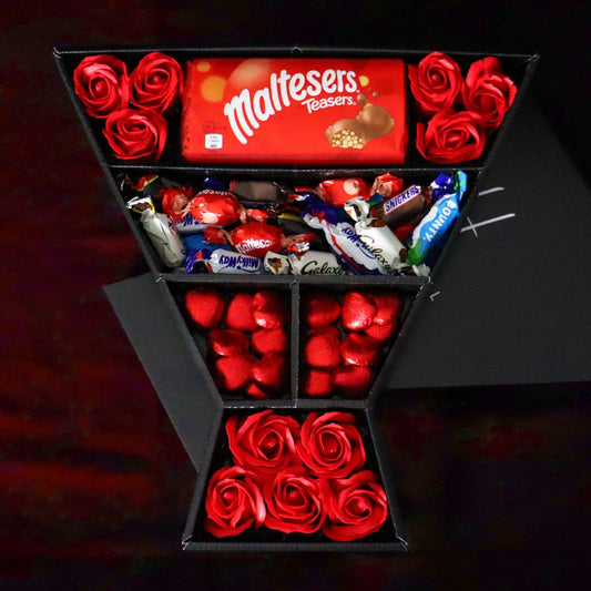 Celebrations Signature Chocolate Bouquet With Red Roses-Food and beverage-www.Shopthatapp.com-HamperWell