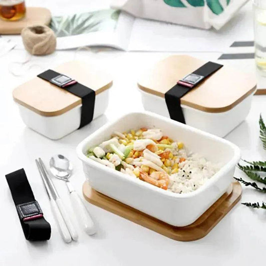 Ceramic Japanese refrigerator storage box fruit box microwave lunch box lunch box with lid - www.Shopthatapp.com