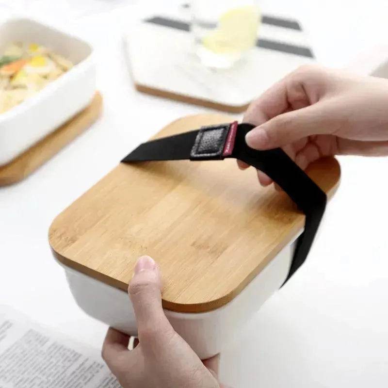 Ceramic Japanese refrigerator storage box fruit box microwave lunch box lunch box with lid - www.Shopthatapp.com