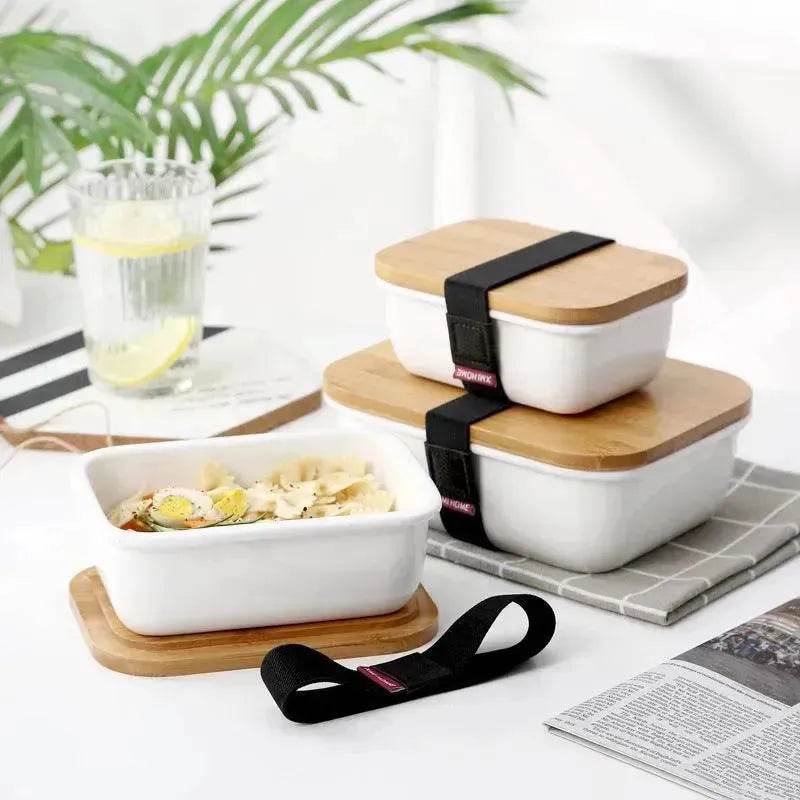 Ceramic Japanese refrigerator storage box fruit box microwave lunch box lunch box with lid - www.Shopthatapp.com