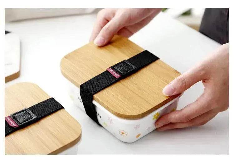 Ceramic Japanese refrigerator storage box fruit box microwave lunch box lunch box with lid - www.Shopthatapp.com