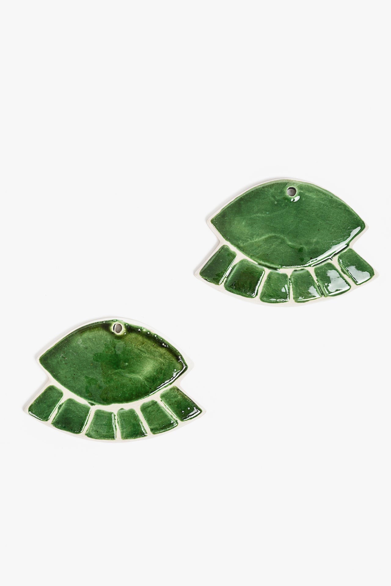 Ceramic Wall Ornament Set of 4- Deep Green - www.Shopthatapp.com