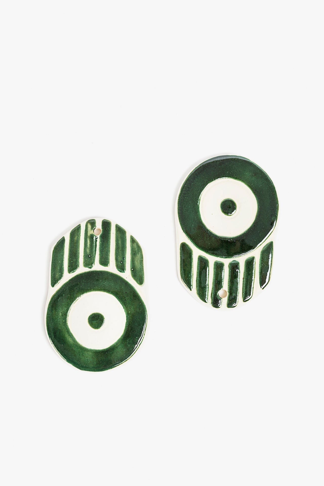 Ceramic Wall Ornament Set of 4- Deep Green - www.Shopthatapp.com