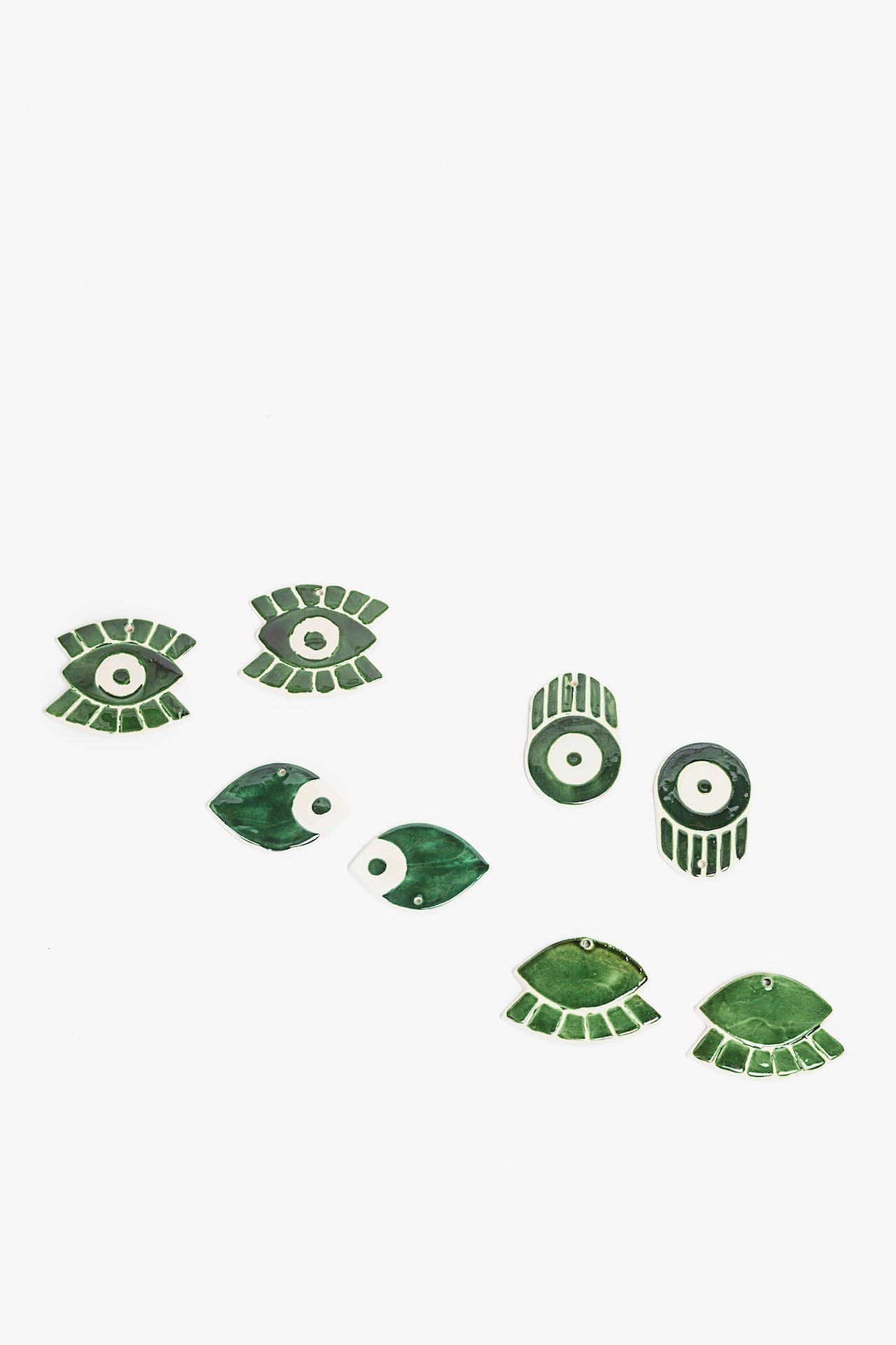 Ceramic Wall Ornament Set of 4- Deep Green - www.Shopthatapp.com