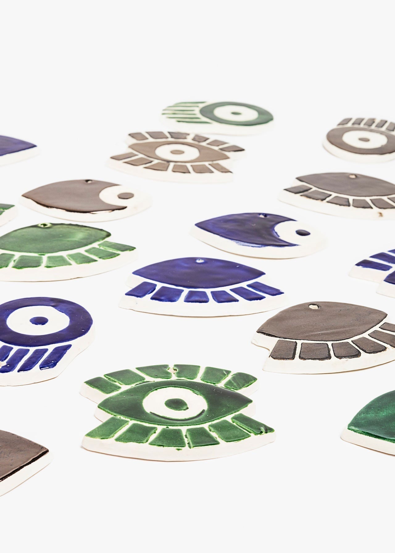 Ceramic Wall Ornament Set of 4- Deep Green - www.Shopthatapp.com