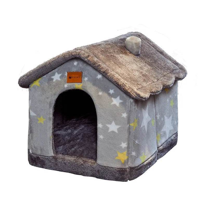 Foldable Dog House Pet Cat Bed Winter Dog Villa Sleep Kennel Removable Nest Warm Enclosed Cave Sofa Pets Supplies - www.Shopthatapp.com