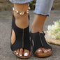 New Summer Wedges Sandals With Elastic Band Design Casual Fish Mouth Shoes For Women - www.Shopthatapp.com