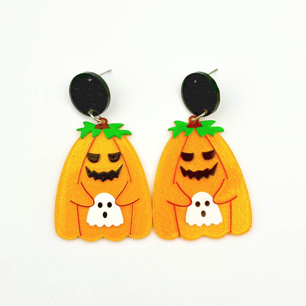 Halloween Day Ornament Colorful Ghost Eyes Funny Acrylic Earrings For Women - www.Shopthatapp.com