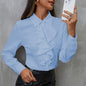New Long Sleeve Business Work Office  Chiffon Blouse Shirt Women - www.Shopthatapp.com