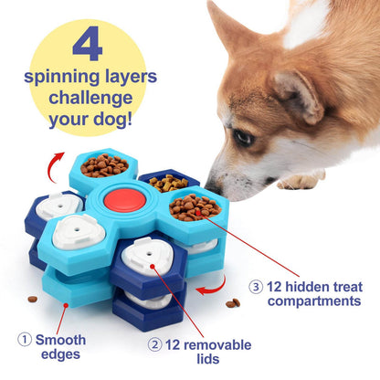 4 Layers Slow Feeder Dog bowl Puzzle feeder toy - www.Shopthatapp.com