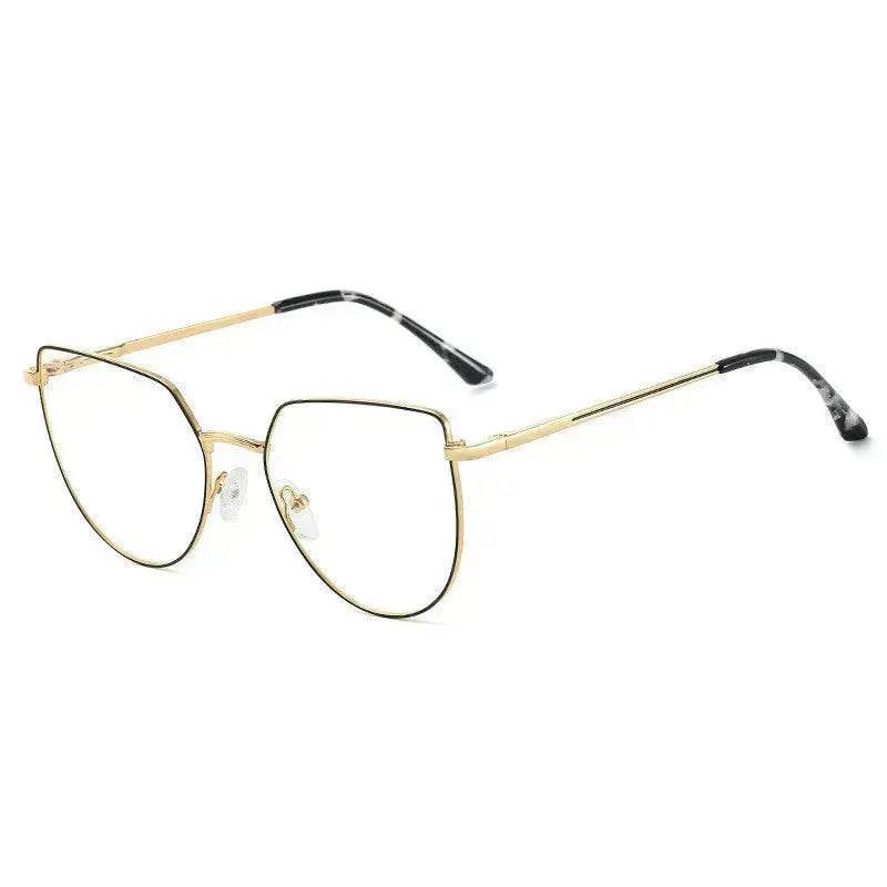 Women's Plate Anti-Blue Light Glasses Fashion Metal Large Frame - www.Shopthatapp.com