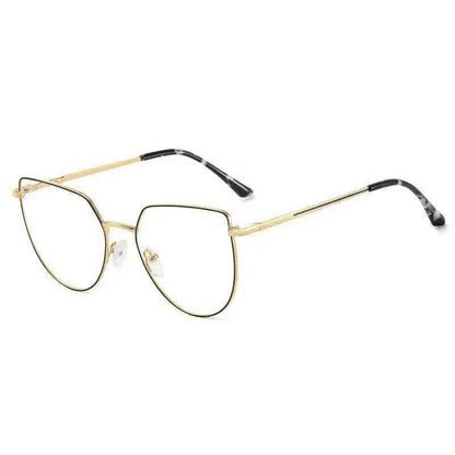 Women's Plate Anti-Blue Light Glasses Fashion Metal Large Frame - www.Shopthatapp.com