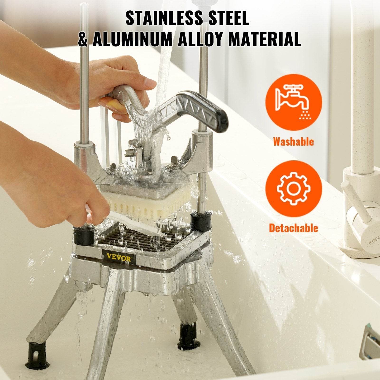 Blade Heavy Duty Professional Food Dicer Kattex French Fry Cutter Onion Slicer Stainless Steel For Tomato Peppers Potato Mushroom - www.Shopthatapp.com