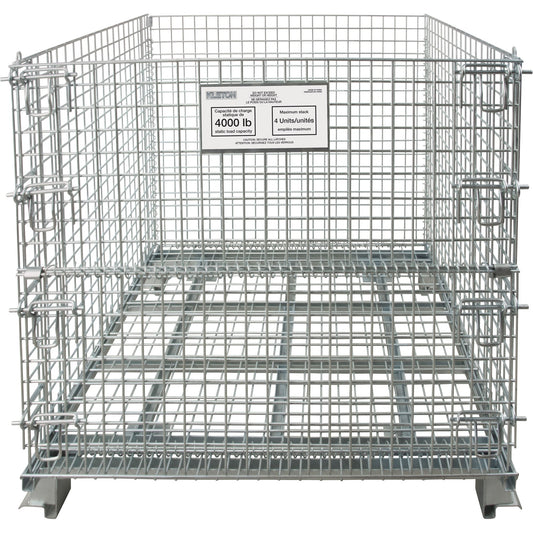 Collapsible Wire Container, 40" W x 48" D x 42" H, 4000 lbs. Capacity - www.Shopthatapp.com