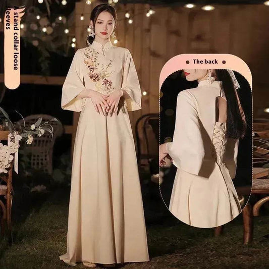 Champagne Wedding Bridesmaid Long Summer Dress - www.Shopthatapp.com